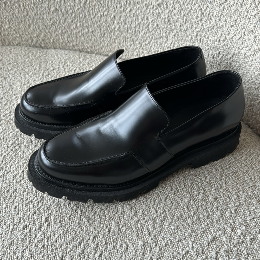 COS Black Leather Lug Sole Loafers - Picture 3 of 10